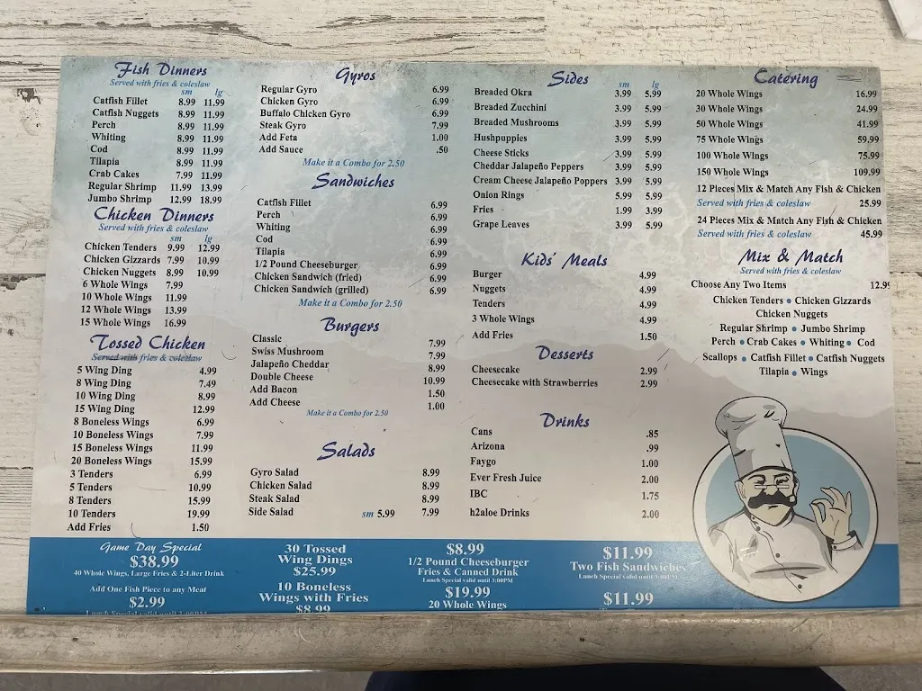 Menu_LaDeDa Fish, Chicken & Gyro_North Versailles Township, PA_image_old_3