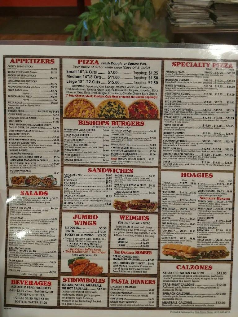 Menu_Bishop's Pizza Iii_North Versailles Township, PA_image_old_1