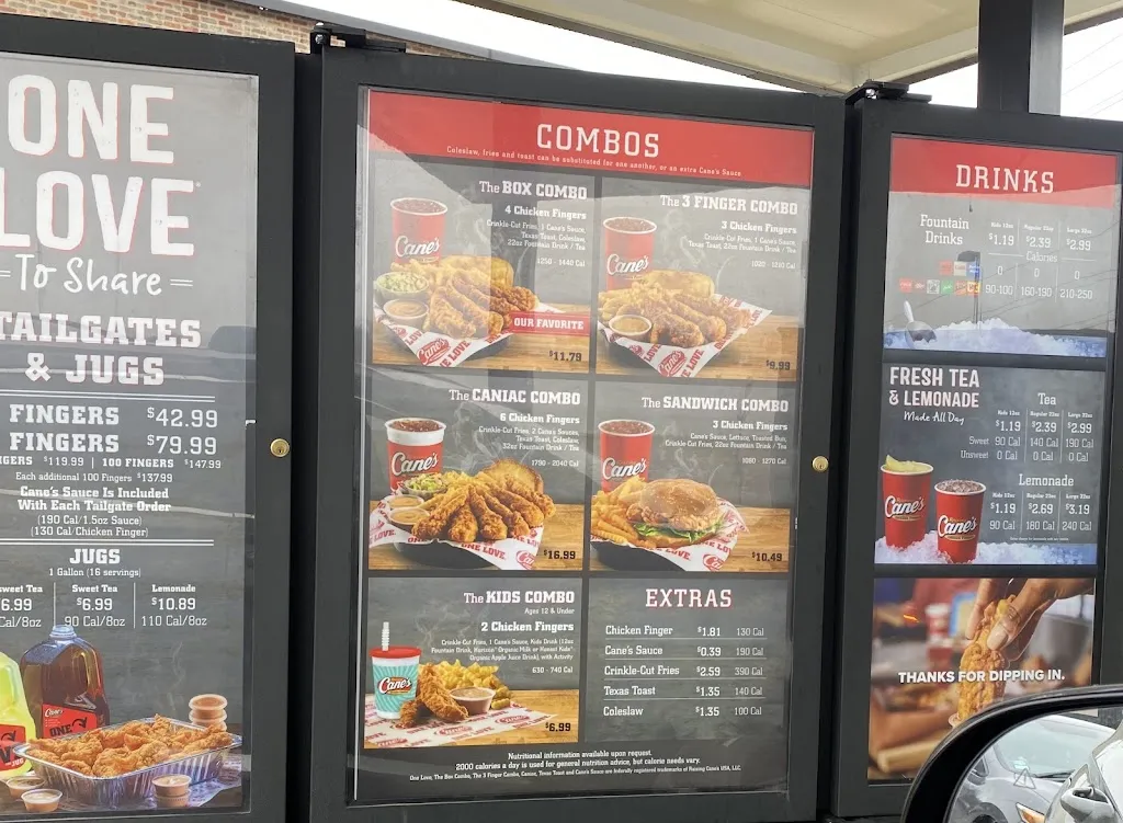 Menu_Raising Cane's Chicken Fingers_North Versailles Township, PA_image_old_3