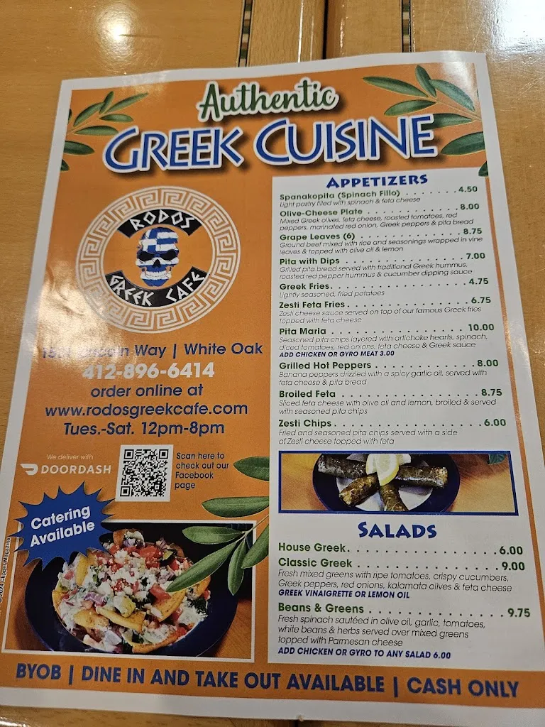 Menu_Rodos Greek Cafe_White Oak, PA_image_old_2