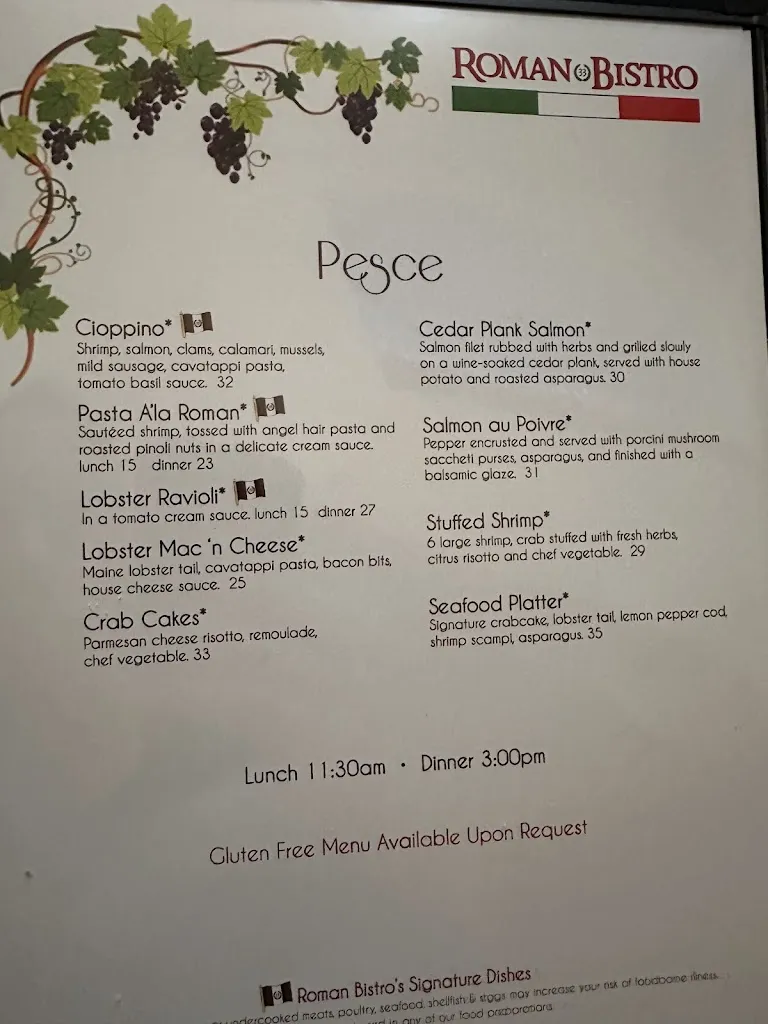 Menu_Roman Bistro_Pittsburgh, PA_image_old_3