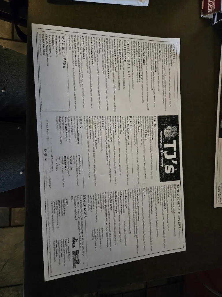 Menu_TJ's Restaurant and Drinkery_Paoli, PA_image_old_3