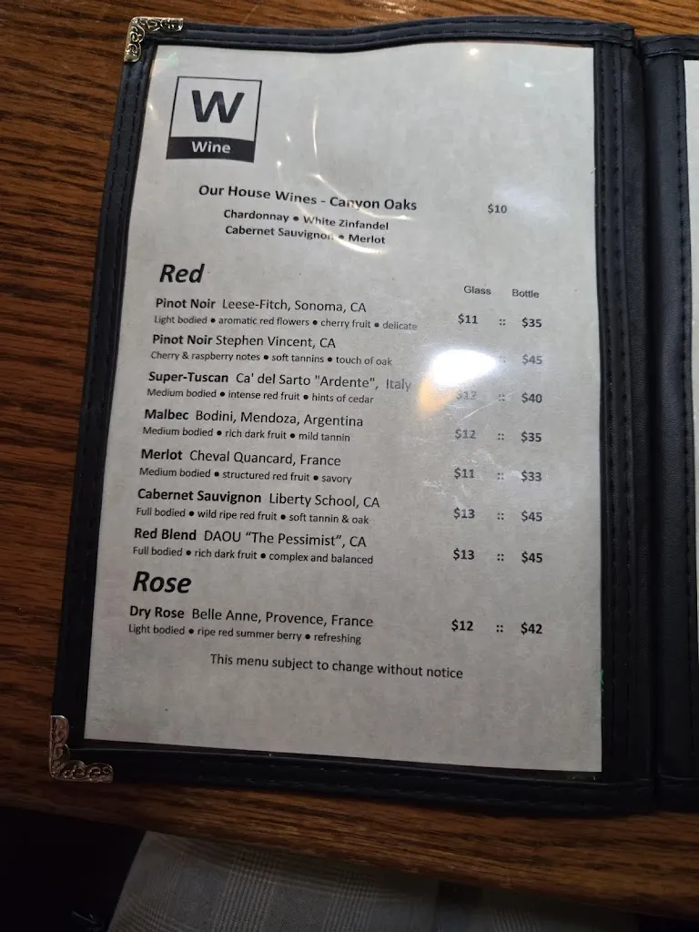Menu_Baxter's American Grille_Paoli, PA_image_old_1