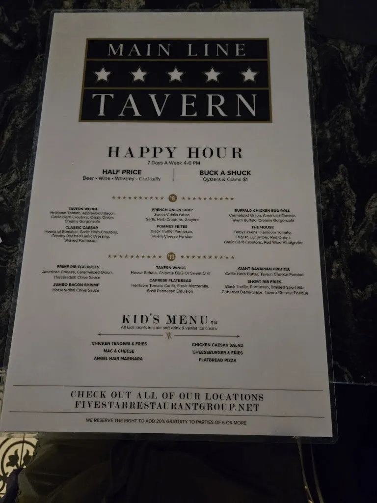 Menu_Main Line Tavern_Paoli, PA_image_old_2