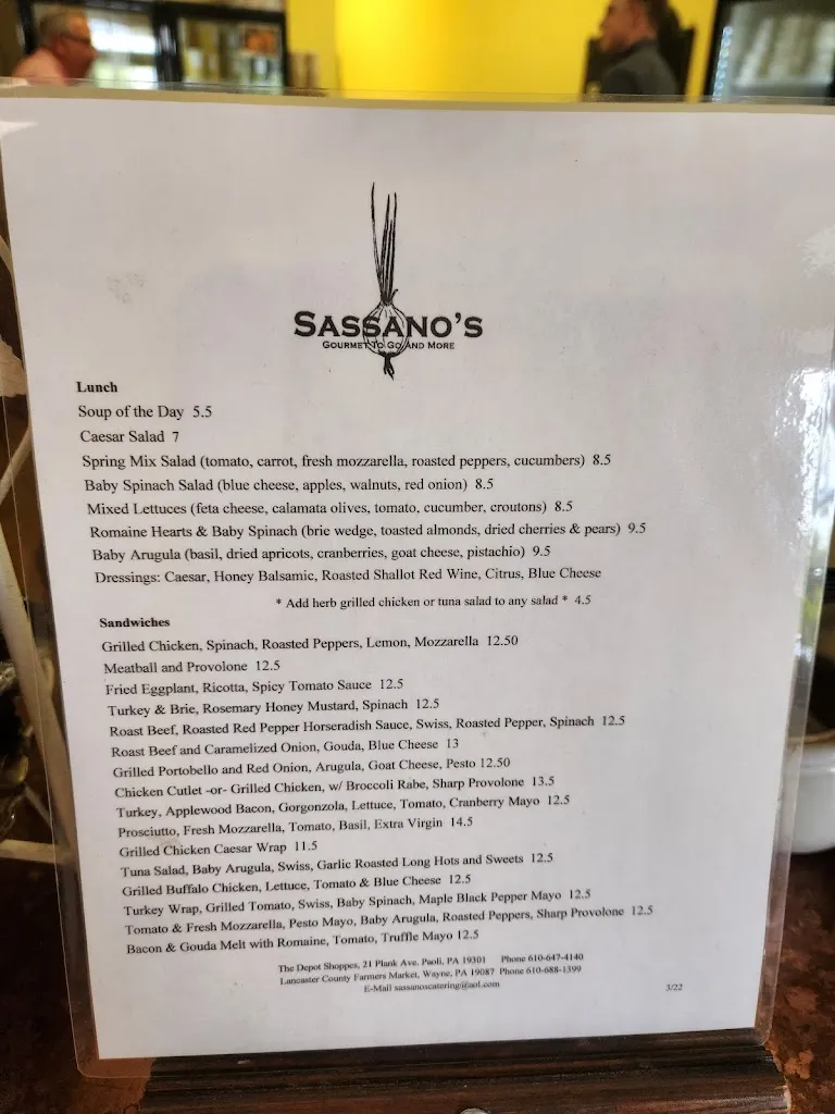 Menu_Sassano's_Paoli, PA_image_old_1