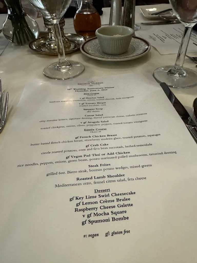 Menu_General Warren_Malvern, PA_image_old_1
