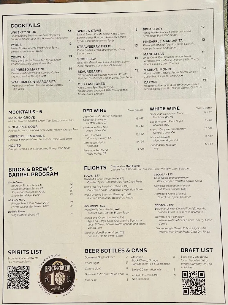 Menu_Brick & Brew_Malvern, PA_image_old_1