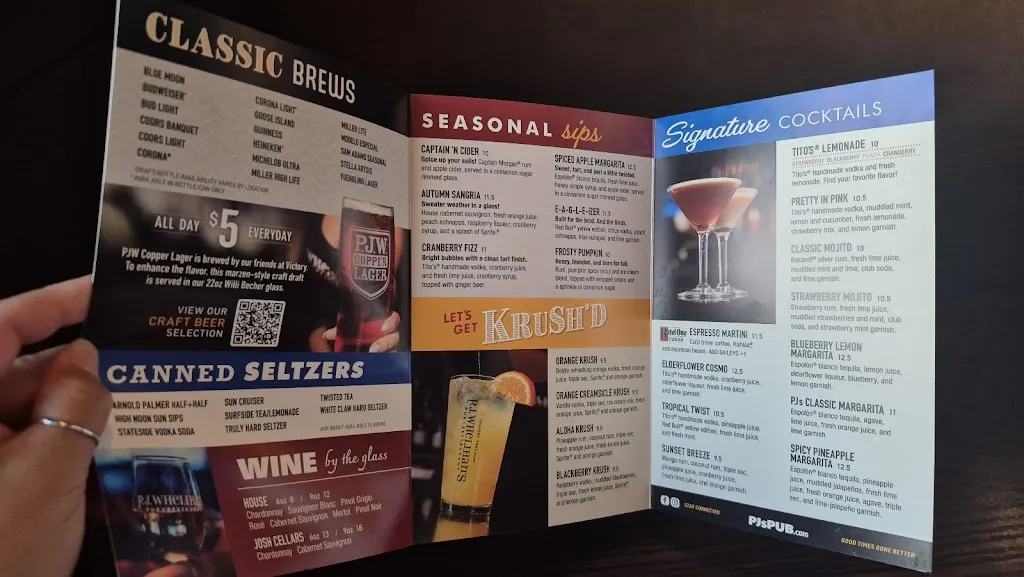 Menu_P.J. Whelihan's Pub + Restaurant - Malvern_Malvern, PA_image_old_1