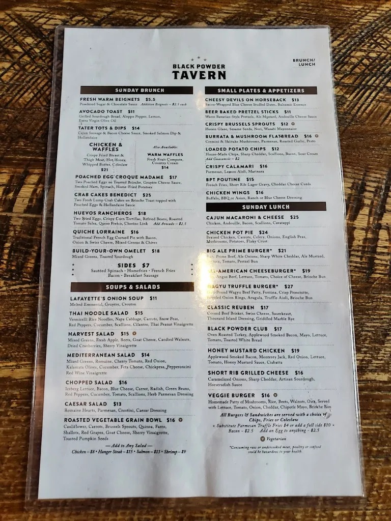 Menu_Black Powder Tavern_Wayne, PA_image_old_3