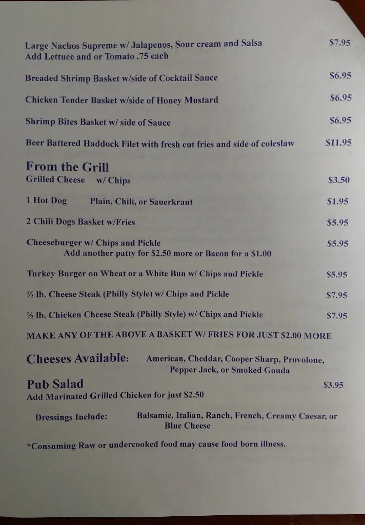 Menu_Plains Pub_Plains, PA_image_old_3