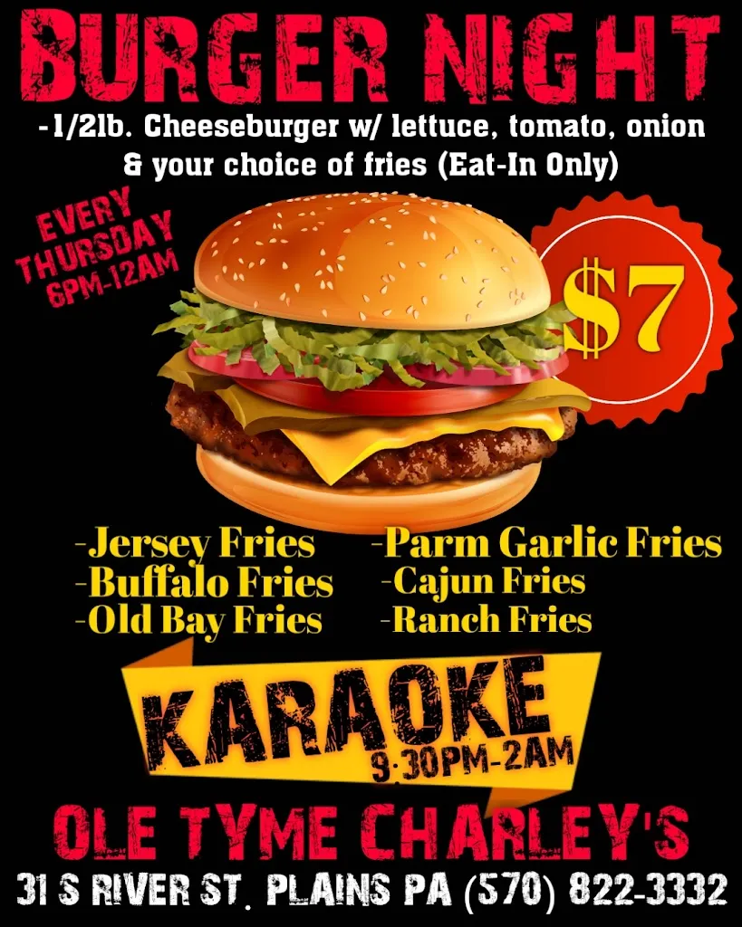 Menu_Ole Tyme Charley's Pub & Grill_Plains, PA_image_old_1
