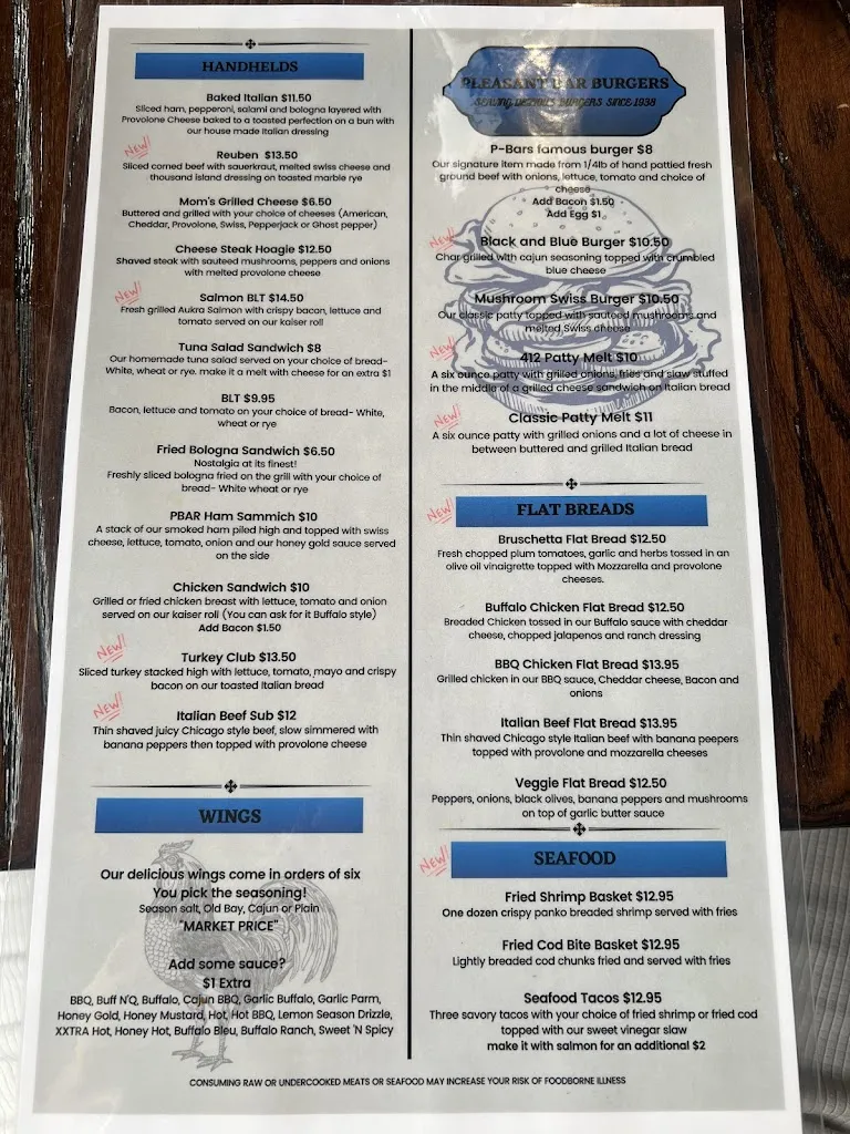 Menu_Pleasant Bar_32 Old Clairton Rd, Pleasant_image_old_2