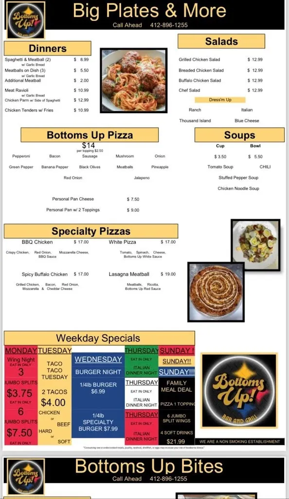 Menu_Bottoms up Bar and Grill_McKeesport, PA_image_old_2