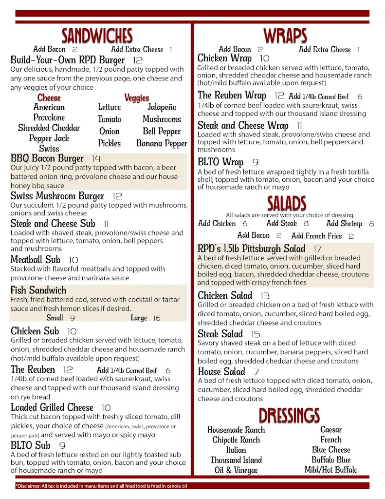 Menu_Rich's Parkside Den Inc_McKeesport, PA_image_old_3