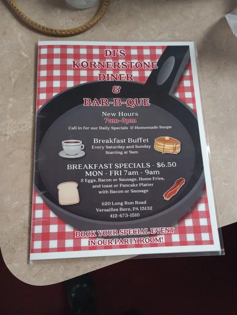 Menu_Di's Kornerstone Diner_McKeesport, PA_image_old_2