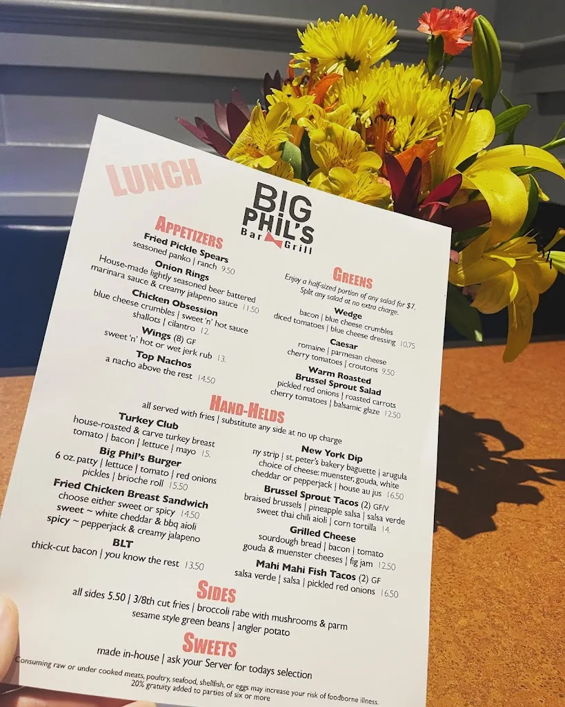 Menu_Big Phil's Bar & Grill_Pottstown, PA_image_old_2