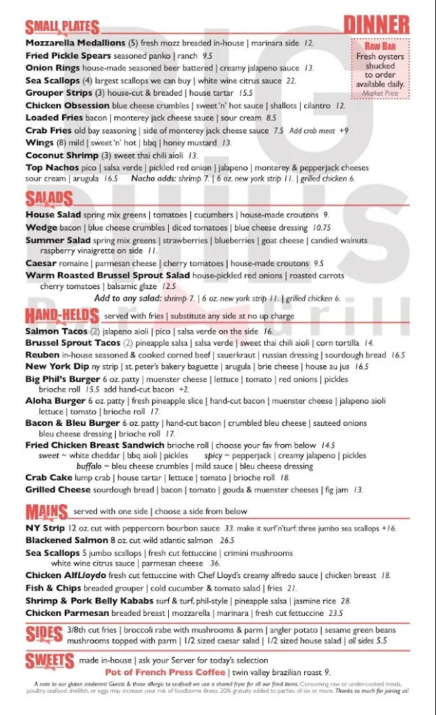 Menu_Big Phil's Bar & Grill_Pottstown, PA_image_old_3