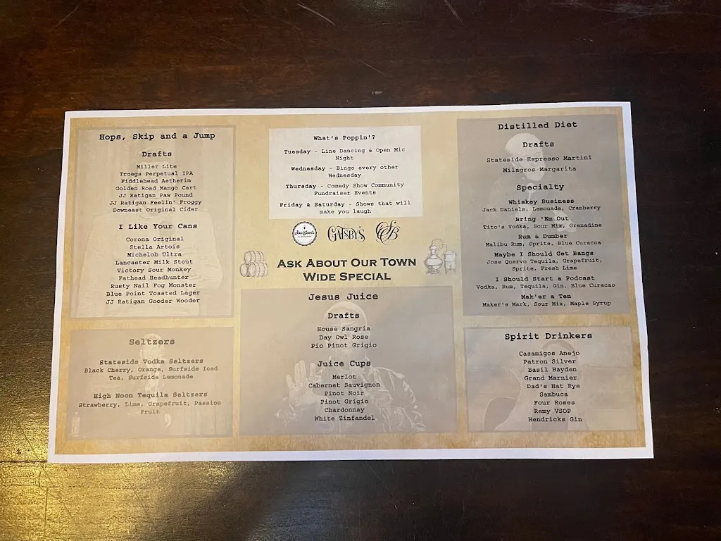 Menu_Gatsby's Pub_Pottstown, PA_image_old_2