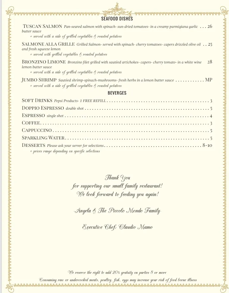 Menu_Piccolo Mondo Italian Restaurant_Pottstown, PA_image_old_1