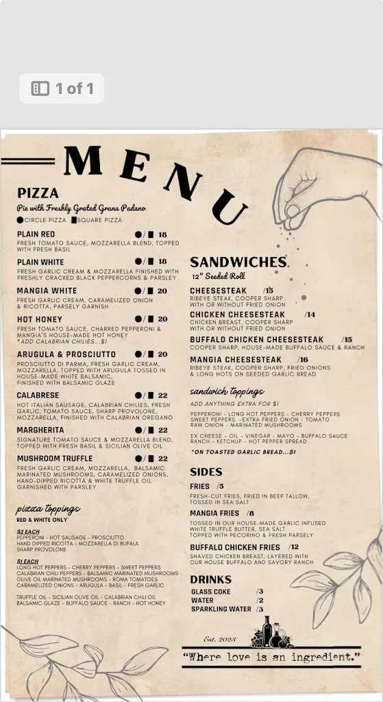 Menu_Nicky’s & Ant’s_Pottstown, PA_image_old_2
