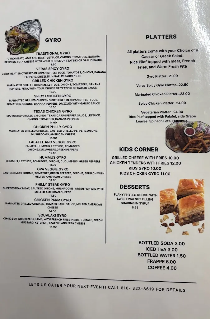 Menu_Opa Vera's_Pottstown, PA_image_old_1