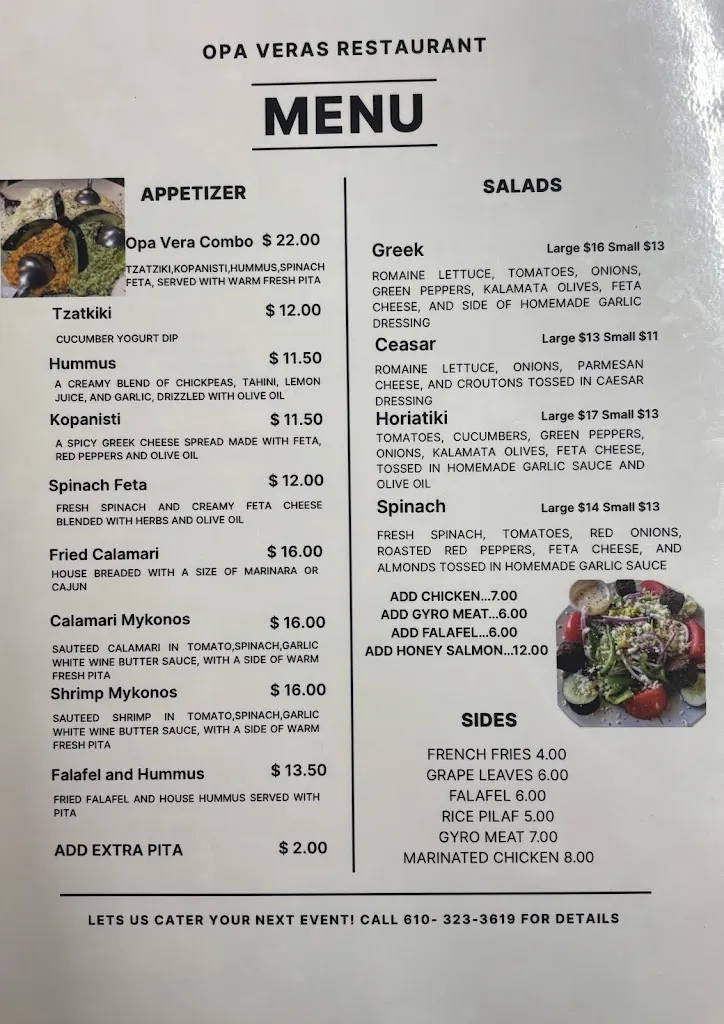 Menu_Opa Vera's_Pottstown, PA_image_old_2