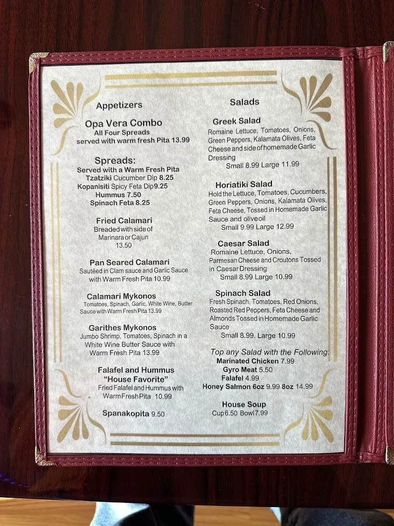 Menu_Opa Vera's_Pottstown, PA_image_old_3