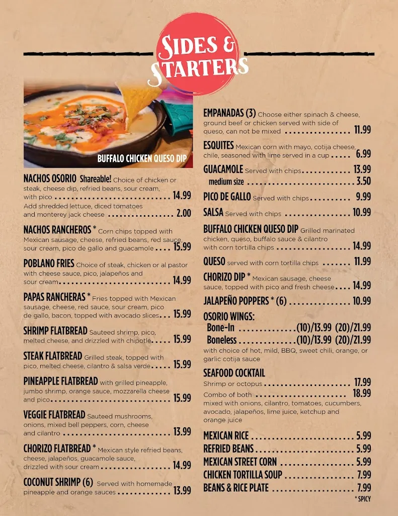 Menu_Los Osorio Mexican Restaurant_Pottstown, PA_image_old_1