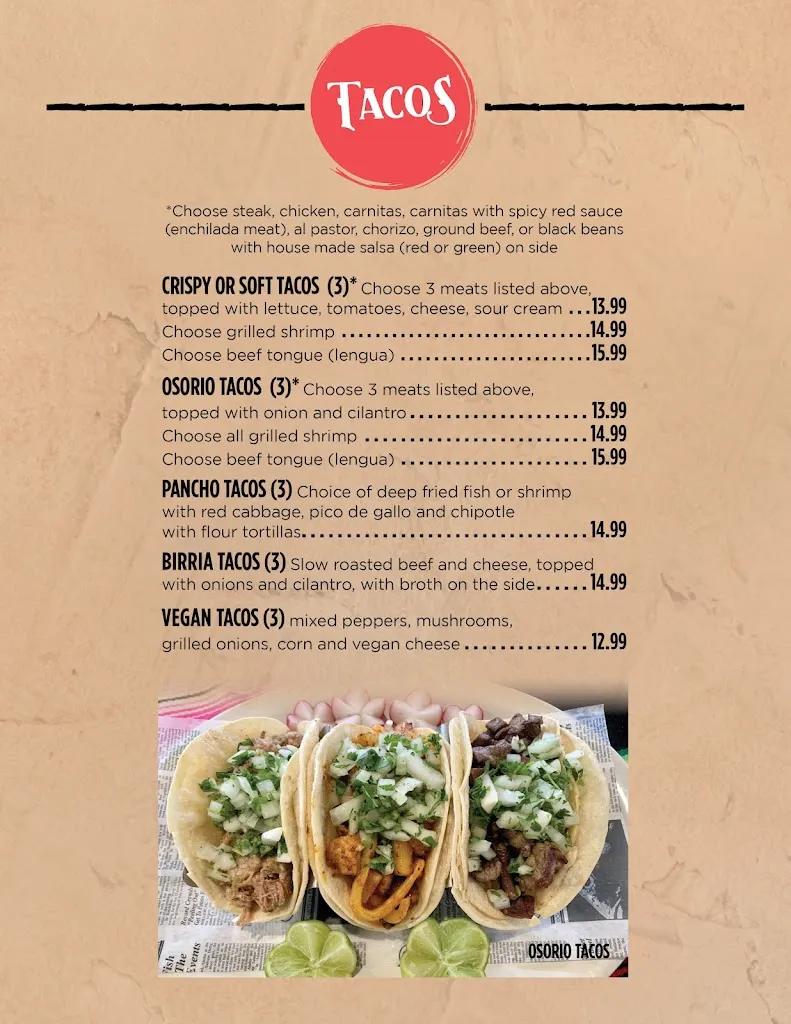 Menu_Los Osorio Mexican Restaurant_Pottstown, PA_image_old_3
