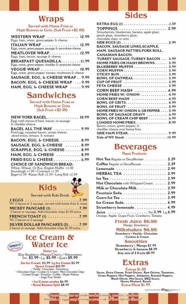 Menu_Fairlane Diner_7340 PA-61, Pottsville_image_old_1