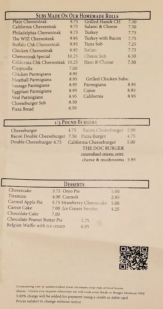 Menu_Roma Pizza_Pottsville, PA_image_old_1