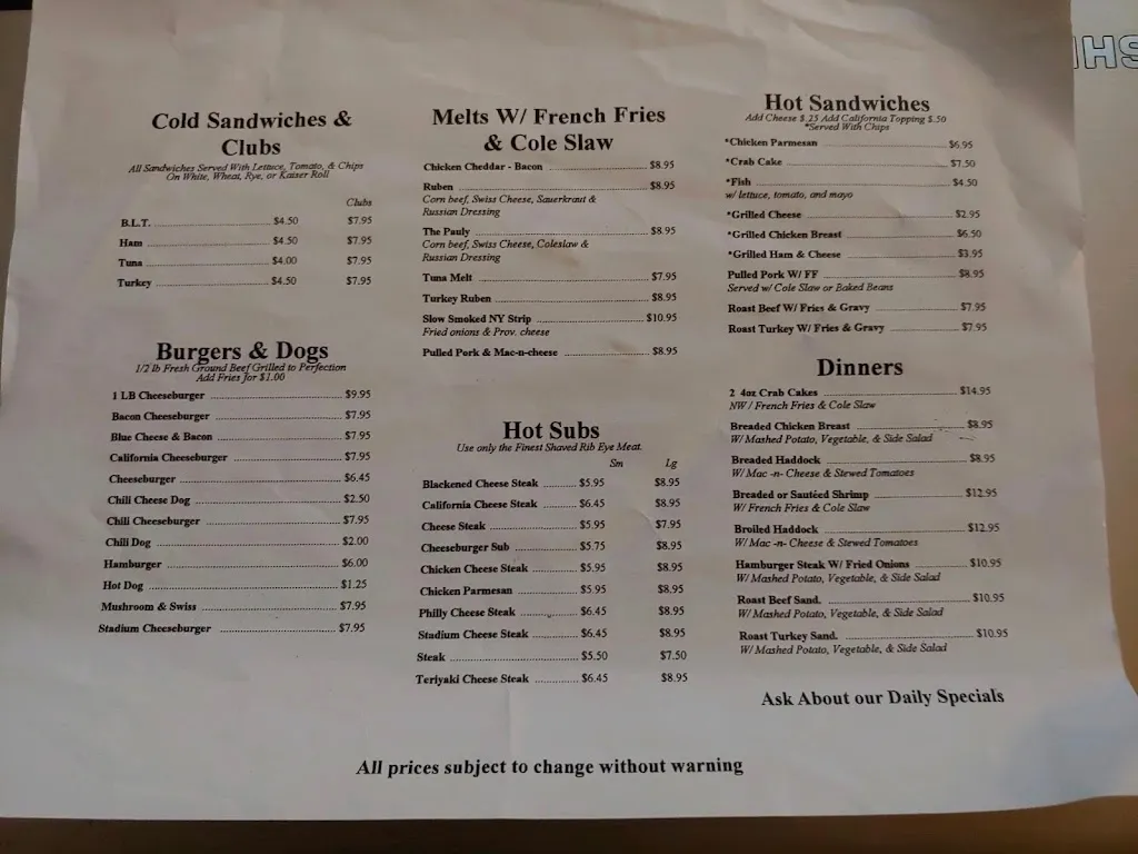 Menu_Pottsville Zone_Pottsville, PA_image_old_2