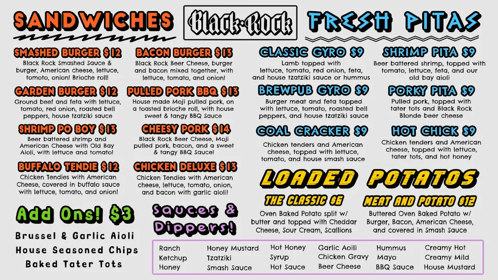 Menu_Black Rock Brewpub_Pottsville, PA_image_old_1