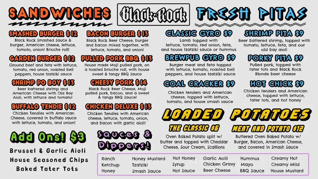 Menu_Black Rock Brewpub_Pottsville, PA_image_old_3