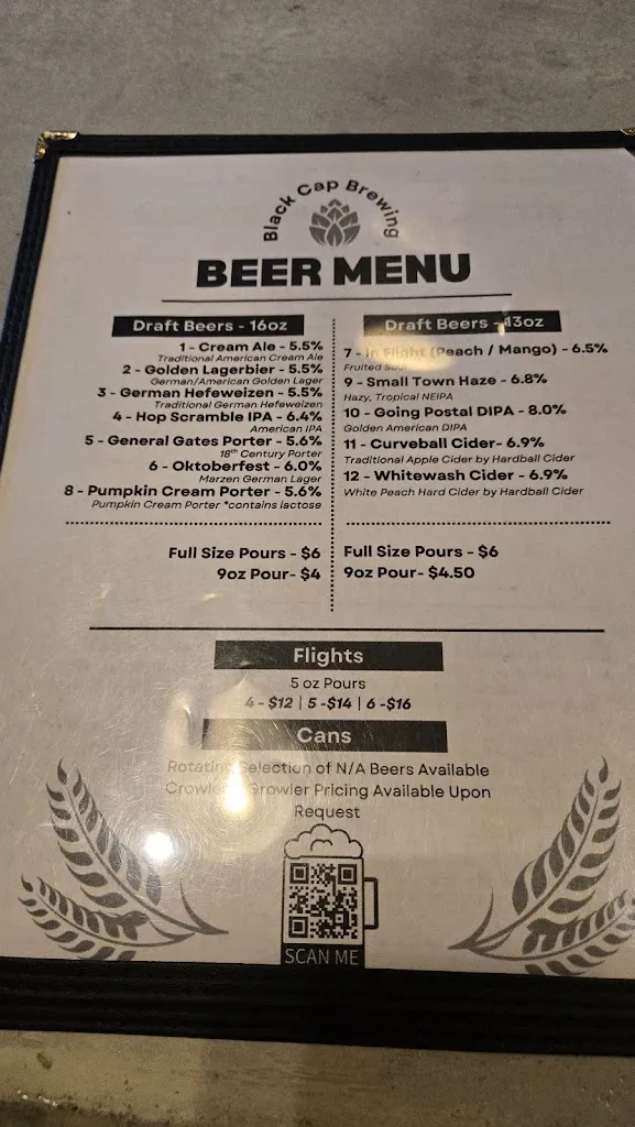 Menu_Black Cap Brewing Company_Red Lion, PA_image_old_1