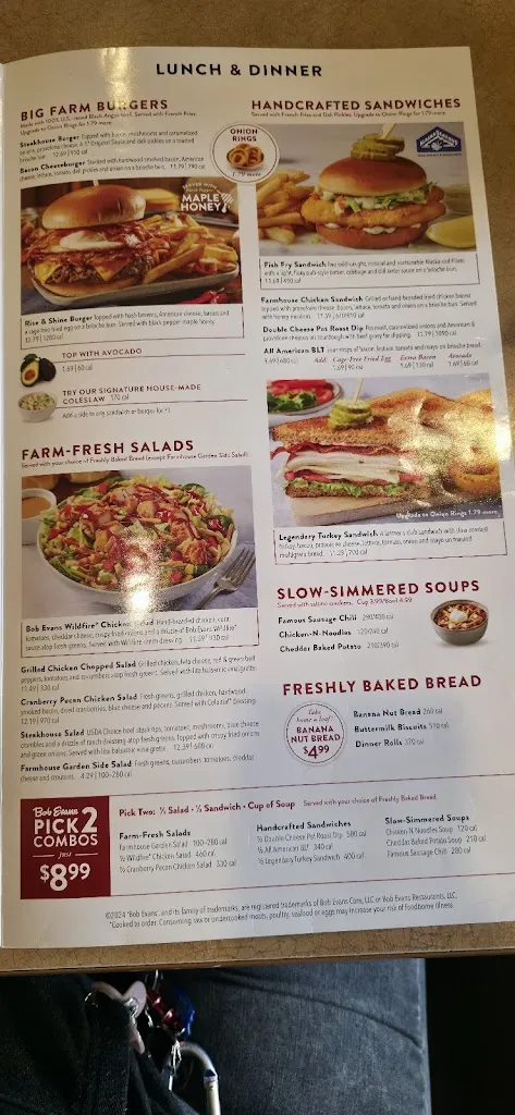 Menu_Bob Evans_York, PA_image_old_1