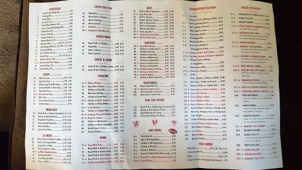 Menu_Forbidden City Chinese Restaurant_Red Lion, PA_image_old_1