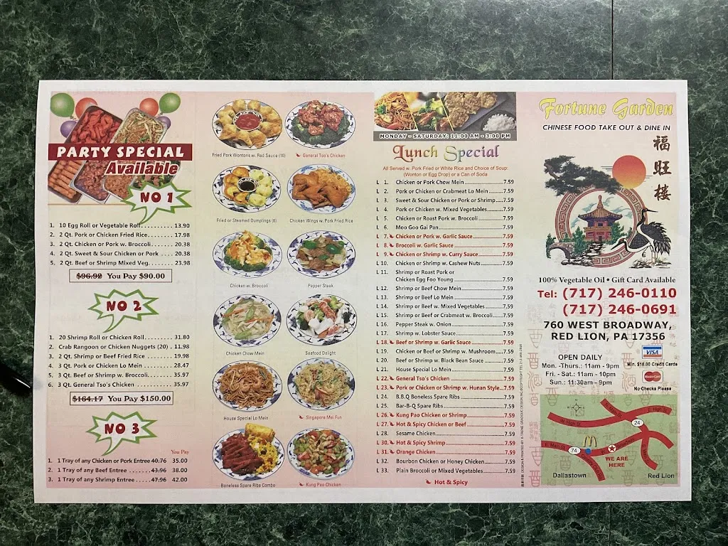 Menu_Fortune Garden_Red Lion, PA_image_old_1