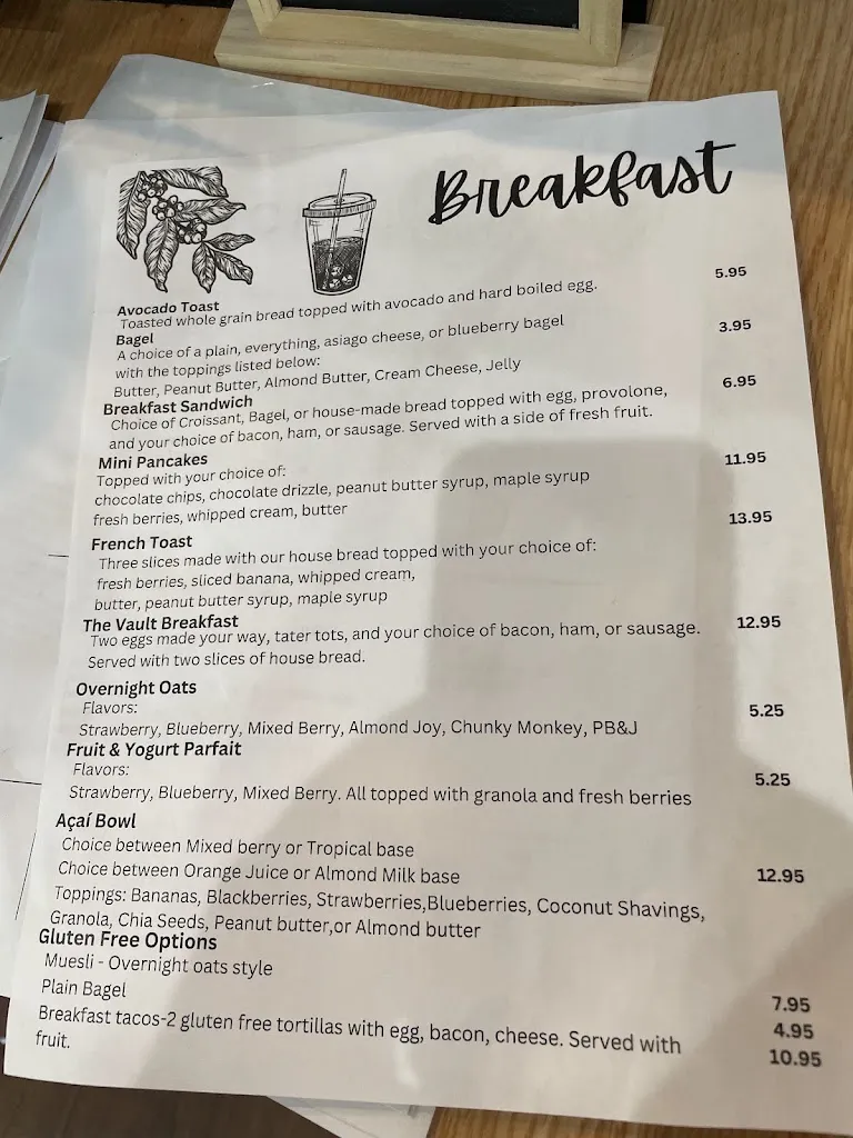 Menu_The Vault Cafe_Roaring Spring, PA_image_old_2