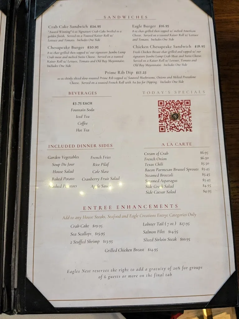 Menu_Eagles Nest Restaurant & Event Venue_York, PA_image_old_1