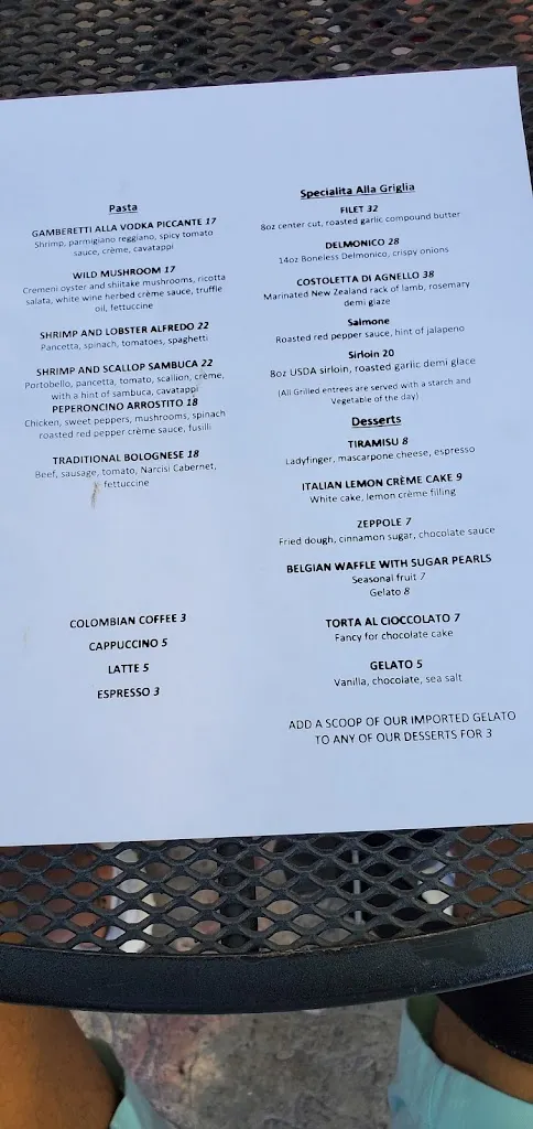 Menu_Narcisi Winery_Gibsonia, PA_image_old_2
