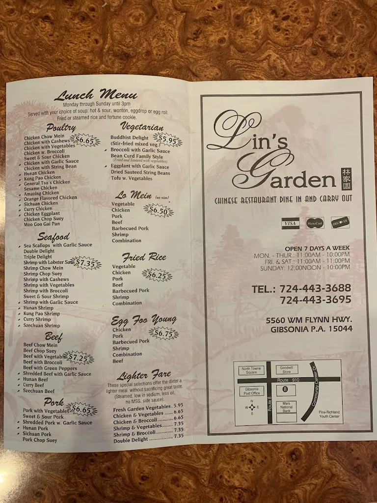Menu_Lin's Garden_Gibsonia, PA_image_old_3