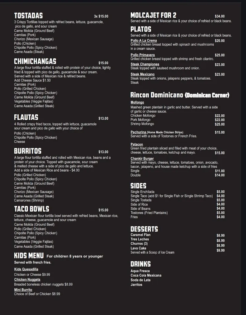 Menu_Chankir Bar and Restaurant_St Clair, PA_image_old_2