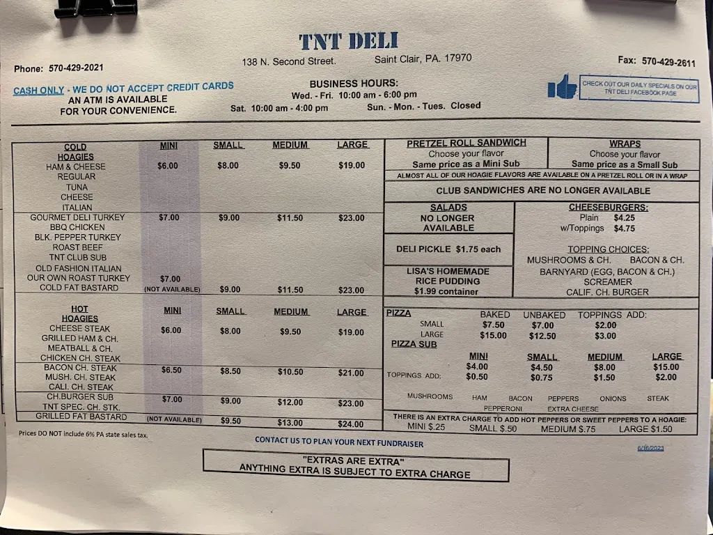 Menu_TNT Deli_St Clair, PA_image_old_1
