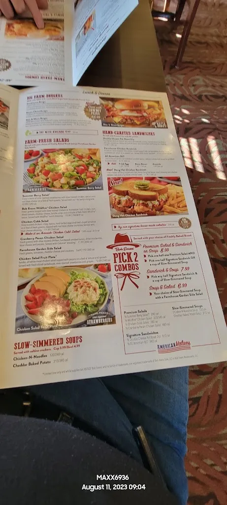 Menu_Bob Evans_Lancaster, PA_image_old_2