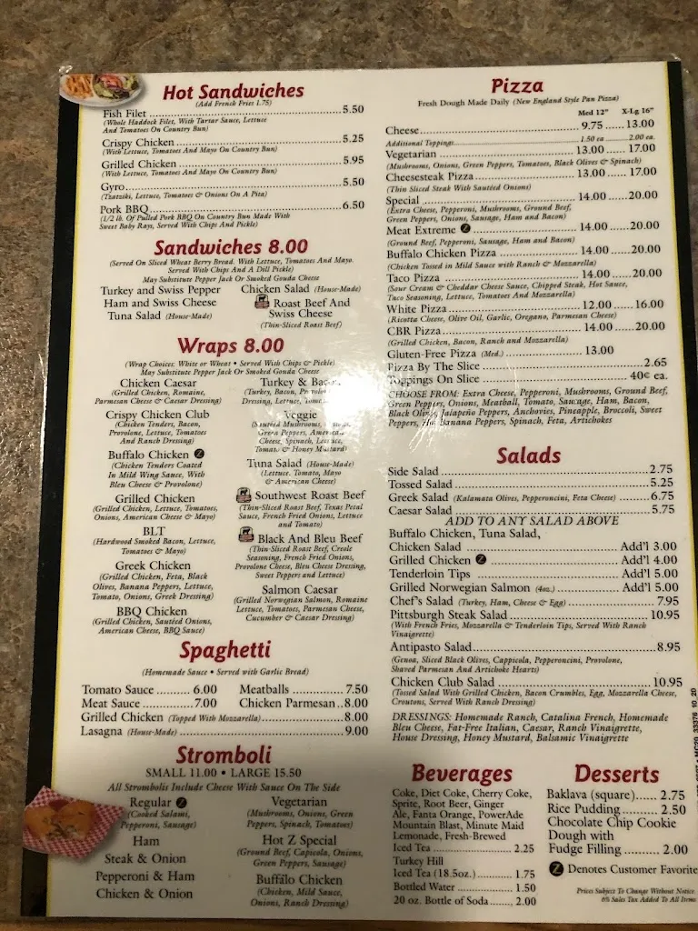 Menu_Hot Z Pizza_Landisville, PA_image_old_2