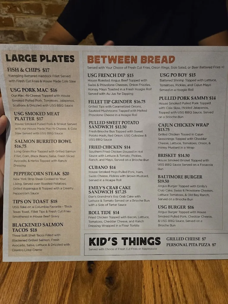 Menu_Union Station Grill_Columbia, PA_image_old_1