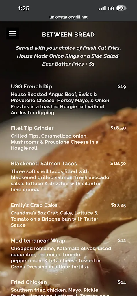 Menu_Union Station Grill_Columbia, PA_image_old_3