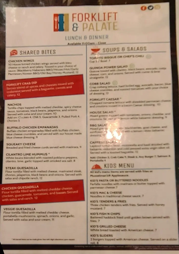 Menu_Forklift & Palate Restaurant_Manheim, PA_image_old_1