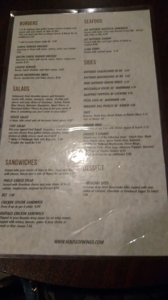 Menu_Alliger's House of Wings_Sayre, PA_image_old_3